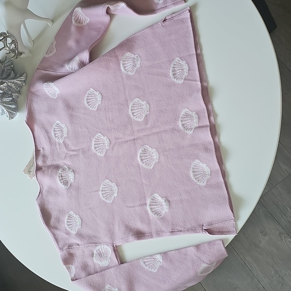 Philosophy Soft Pink Knit Long Sleeve Shell Print Top - Picture 5 of 5